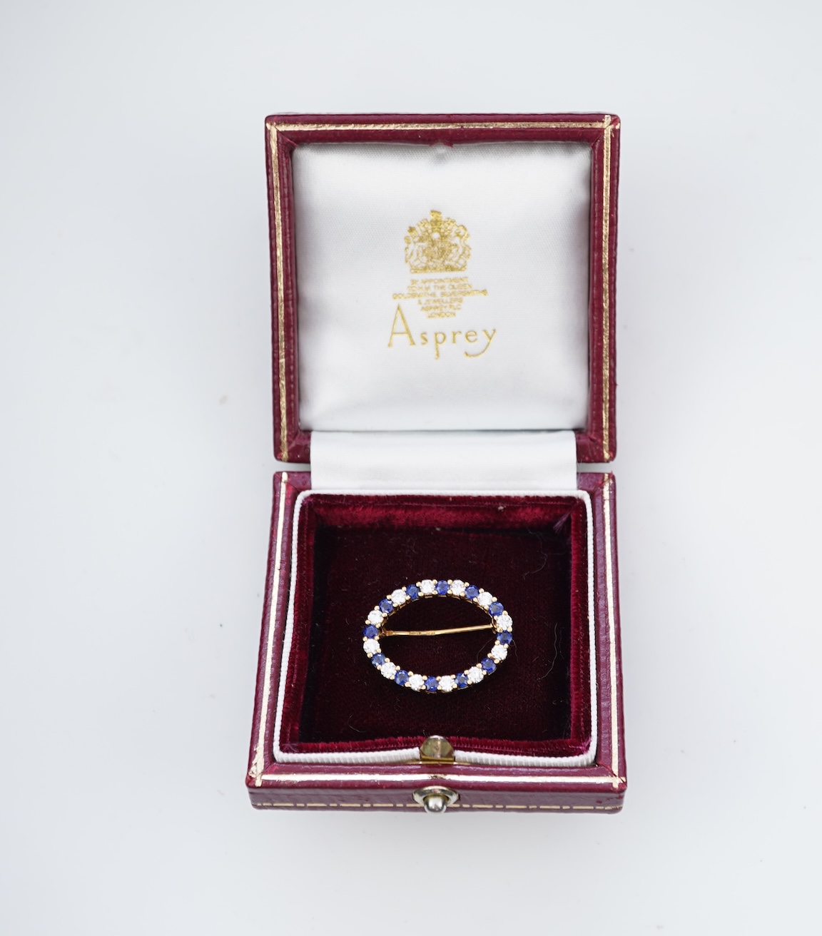 Asprey, a sapphire and diamond brooch, circa 1991